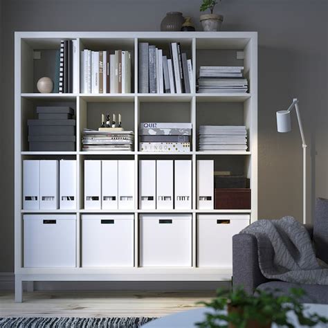 KALLAX shelving unit with underframe, white/white, 147x164 cm (577 ...