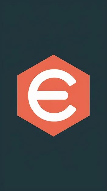 Abstract fun e letter logo sign flat children hexagon avatar ve ...