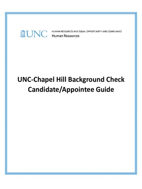 Fillable Online hr unc UNC-CH Background Check Candidate Guide ...