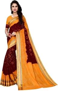 Buy Today Time Fashion Geometric Print Bandhani Cotton Blend Maroon ...