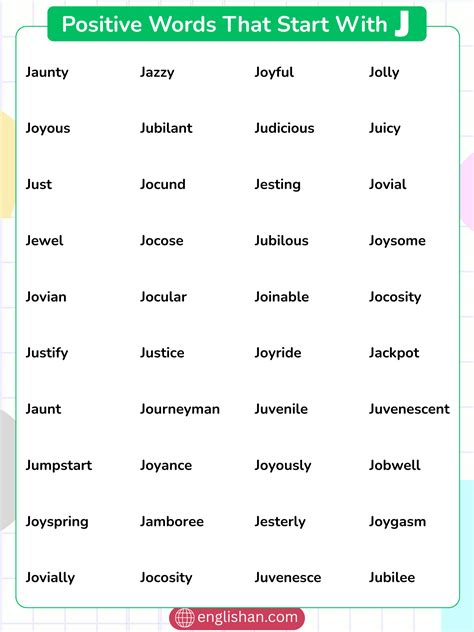 132 Positive Words That Start With J in English