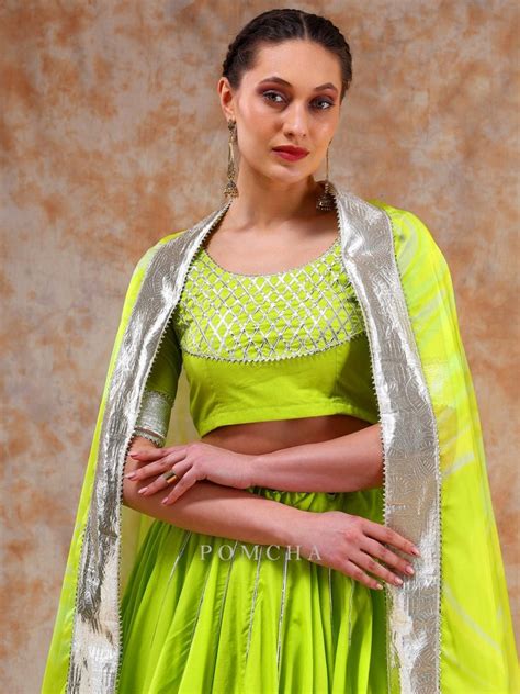 DIL KASH BRIGHT GREEN LEHENGA SET – Pomcha Jaipur