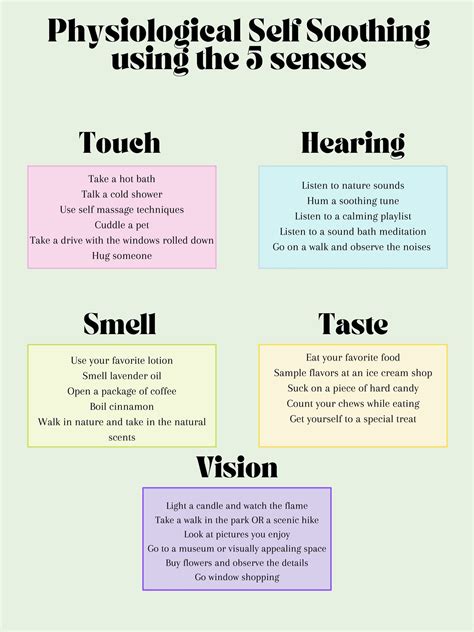 Physiological Self Soothing Techniques - Etsy | Writing therapy, Coping ...