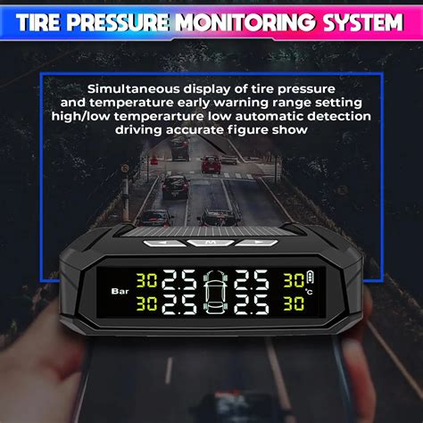 Solar Powered Car TPMS, Wireless Tyre Pressure Monitoring System with ...