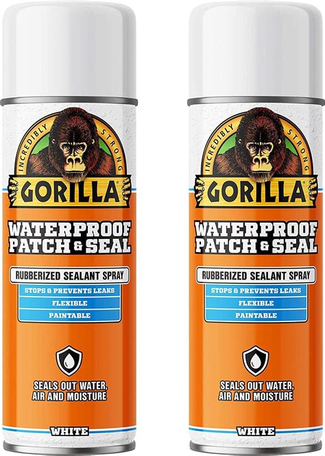 Gorilla Glue Waterproof Patch & Seal Spray - White, Spray Adhesive - 2 ...