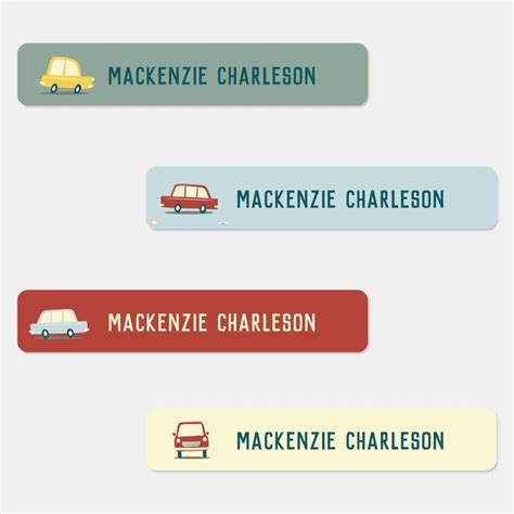 Cute Car Name Labels | Zazzle | Cute cars, Name labels, Labels