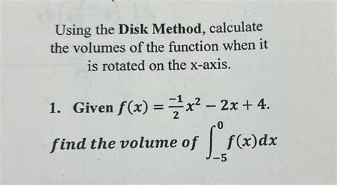 Image result for Disk Method Formula