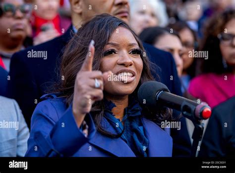US Rep. Jasmine Crockett attends a rally with the Texas Organizing Project in San Antonio on Februar