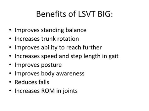 PPT - Empowering Patients: LSVT Big Therapy for Parkinson's Disease ...