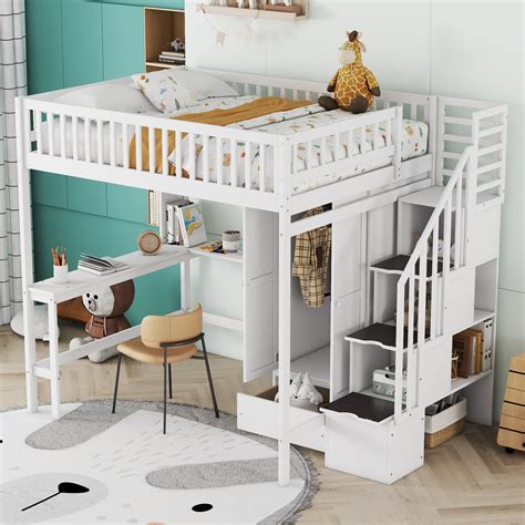 Loft Bed With Stairs For Teens Bedroom: Incredible Bunk Beds With