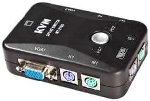 VOOCME 2 Ports Video VGA/SVGA PS/2 Manual KVM Switch Box (BLACK ...
