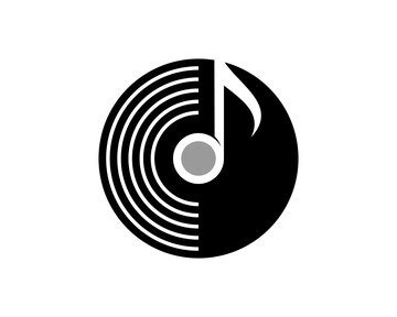 Black music vinyl with music note inside | Premium Vector