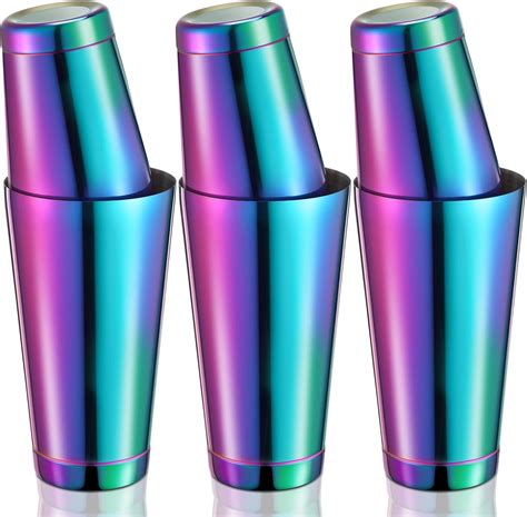 6 Pcs Cocktail Shakers Professional Bar Shaker Boston Set Stainless ...