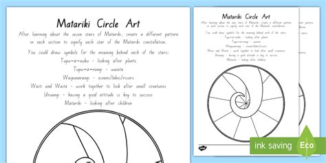 Matariki Seven Star Circle Art Activity (teacher made)