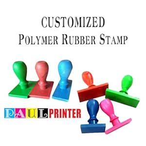Polymer Rubber Stamp [Single Line - Rectangle Shape] Customized with ...