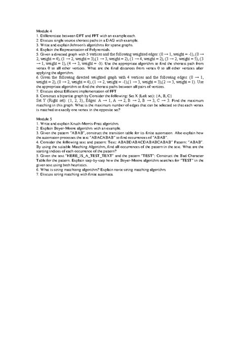 DSA (CS101) Module 4 & 5: Graph Algorithms & String Matching Techniques ...