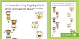 Food Rhyming Words Matching Activity (teacher made) - Twinkl