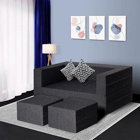 Amazon Brand - Solimo Rupton 4 Seater Foldable Sofa Cum Bed (EPE Foam ...