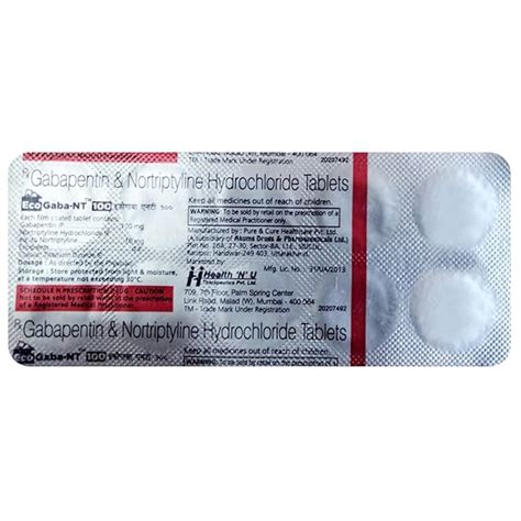 Eco Gaba-NT 100 - Strip of 10 Tablets : Amazon.in: Health & Personal Care
