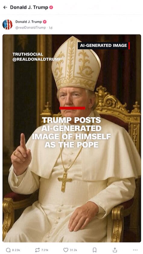 Trump posts AI-generated image of himself as the pope days before ...