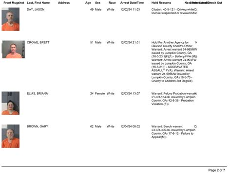 Lumpkin County Sheriff's Office Arrest Report 12/1 - 12/7/2024 ...