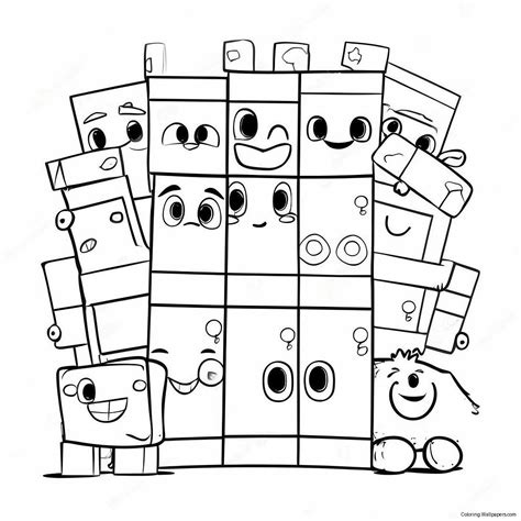 Colorful Numberblocks 100 Friends Coloring Page (57124-45206)