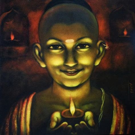 "Light Of Lamp": Brown Acrylic Painting by Apet Pramod | ArtZolo.com