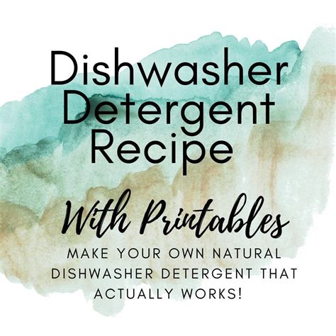 Natural Dishwasher Detergent Recipe With Printable Labels - Etsy ...