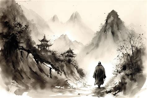 Premium Photo | A landscape painting in the traditional chinese style ...