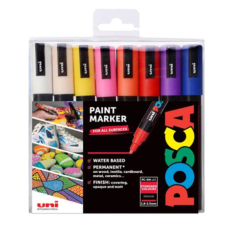 Posca Pc 5m Water Based Permanent Marker Paint Pens Premium ...
