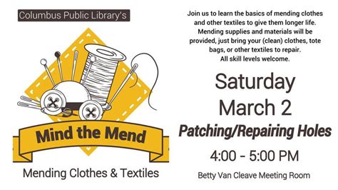 Mind the Mend: Mending Clothes & Textiles, Columbus Public Library ...
