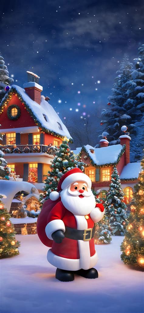 Christmas Scenery Santa Claus For iPhone — Free iPhone Wallpaper (4K/HD ...