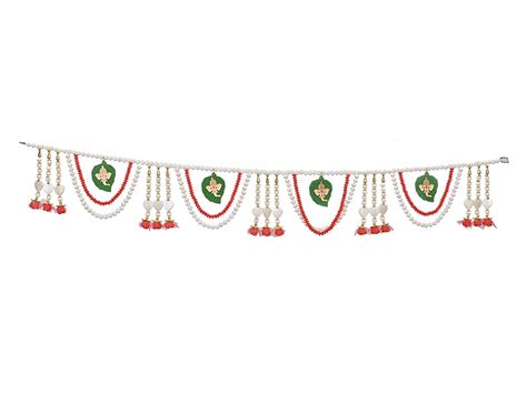 Buy Online Red White Beads Toranam for Door Decoration– CraftVatika