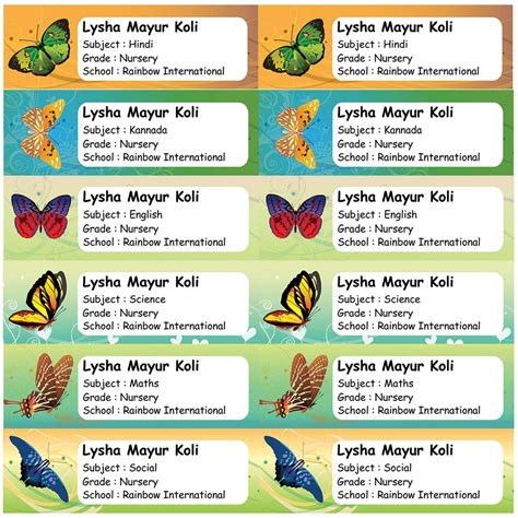 PERSONALISED BOOK LABEL STICKERS | Name Labels For Kids School Note ...