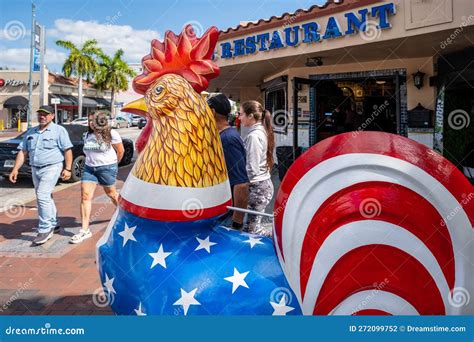 Rooster with the American Flag at Little Havana in Miami Editorial Photography - Image of havana ...