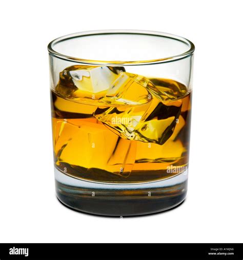 GLASS OF SCOTCH WHISKY ON WHITE BACKGROUND Stock Photo - Alamy