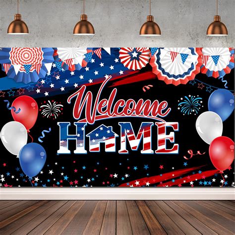 Welcome Home Banner Decoration Memorial Day Banner Patriotic Welcome ...