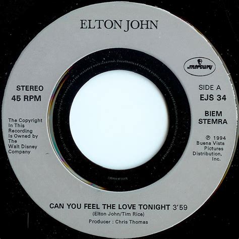 Elton John - Can You Feel The Love Tonight (1994, Vinyl) | Discogs