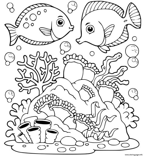 The Marine World Sea Animals Coloring page Printable