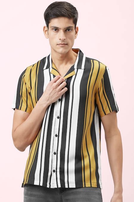 White Textured Casual Half Sleeves Shirt Collar Men Regular Fit Casual ...