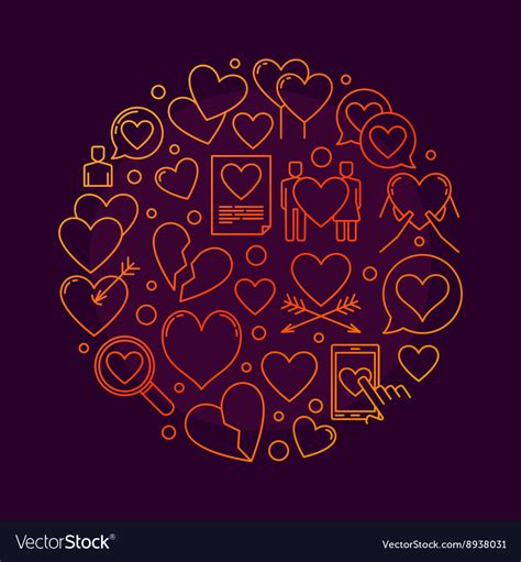 Love round symbol Royalty Free Vector Image - VectorStock