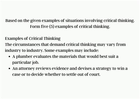 Some Examples of Critical Thinking 的图像结果