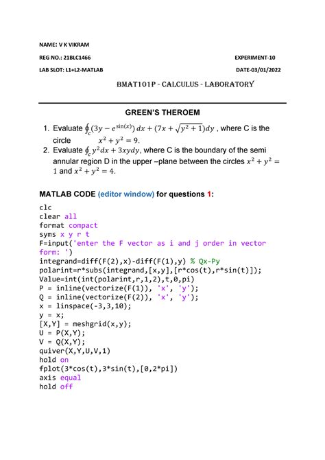 21BLC1466 EXP10(matlab) - NAME: V K VIKRAM REG NO.: 21BLC1466 ...