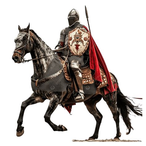 Medieval Knight On Horse King Rider In Mail Armor On Horseback Old ...