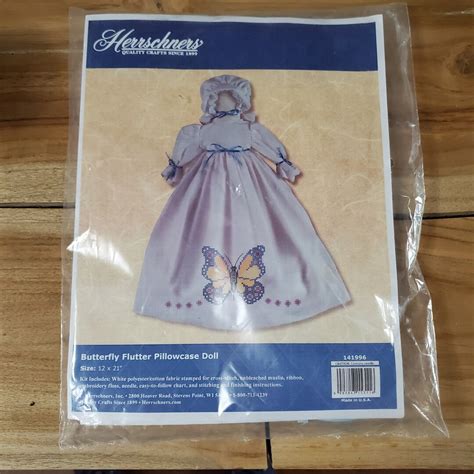 Herrschners Craft Butterfly Flutter Pillowcase Doll Vintage NEVER ...