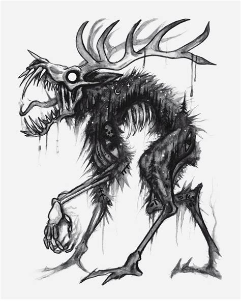 how to draw a scary creature