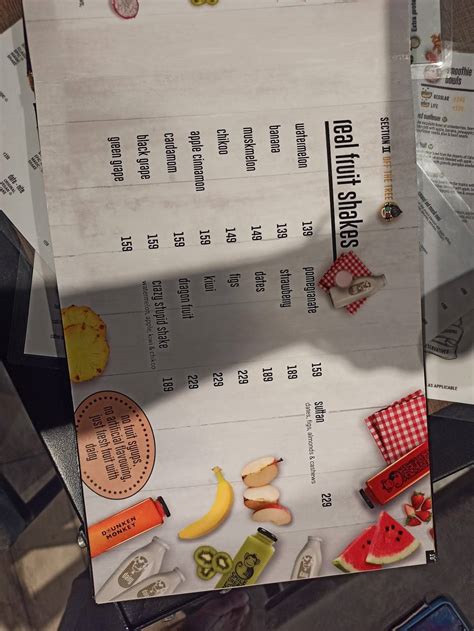 Menu at Drunken Monkey, Hanamkonda, #5-11-501