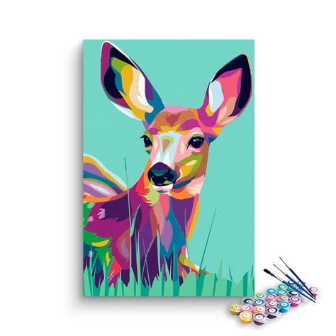 Deer Abstract Paint By Numbers kit for kids – eazyarts.in