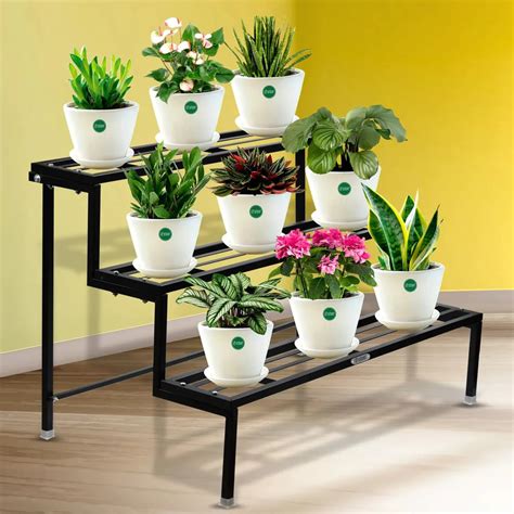 SK Handicraft Plant Heavy Duty 3 Step Planter Pot Stand: Premium Garden ...