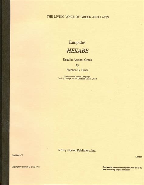 Buy Euripedes' Hekabe: Read in Ancient Greek Book Online at Low Prices ...